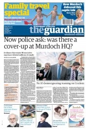 The Guardian (UK) Newspaper Front Page for 9 July 2011