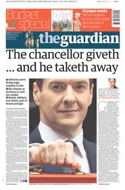 The Guardian Newspaper Front Page (UK) for 9 July 2015