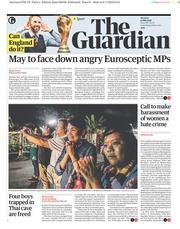 The Guardian (UK) Newspaper Front Page for 9 July 2018