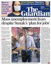 The Guardian (UK) Newspaper Front Page for 9 July 2020