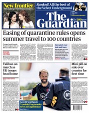 The Guardian (UK) Newspaper Front Page for 9 July 2021