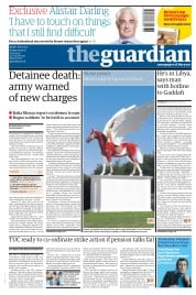 The Guardian Newspaper Front Page (UK) for 9 September 2011