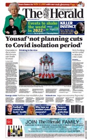 The Herald (UK) Newspaper Front Page for 10 January 2022