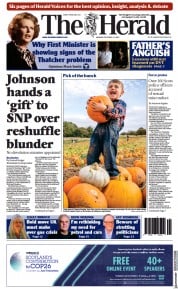 The Herald (UK) Newspaper Front Page for 11 October 2021