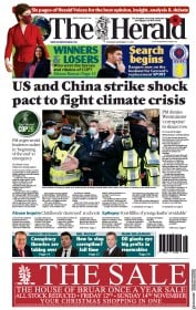 The Herald (UK) Newspaper Front Page for 11 November 2021
