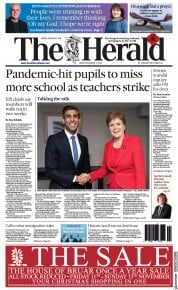 The Herald (UK) Newspaper Front Page for 11 November 2022
