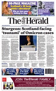The Herald (UK) Newspaper Front Page for 11 December 2021