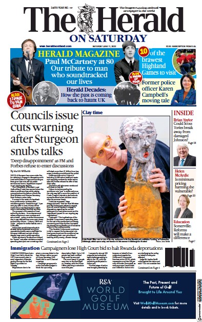 The Herald Newspaper Front Page (UK) for 11 June 2022