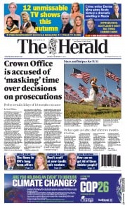 The Herald (UK) Newspaper Front Page for 11 September 2021