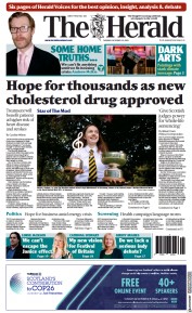 The Herald (UK) Newspaper Front Page for 12 October 2021