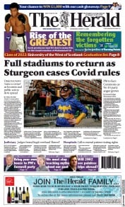 The Herald (UK) Newspaper Front Page for 12 January 2022