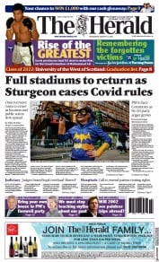 The Herald (UK) Newspaper Front Page for 12 January 2022