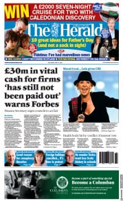 The Herald (UK) Newspaper Front Page for 12 June 2021