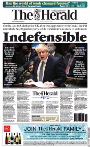 The Herald (UK) Newspaper Front Page for 13 January 2022