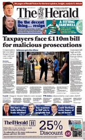 The Herald (UK) Newspaper Front Page for 13 May 2021