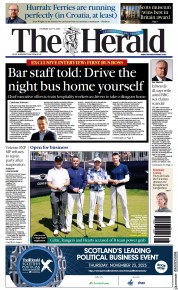 The Herald (UK) Newspaper Front Page for 13 July 2023