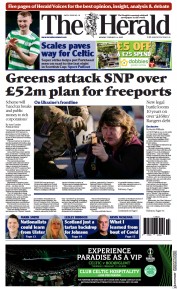 The Herald (UK) Newspaper Front Page for 14 February 2022