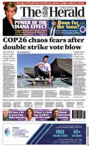 The Herald (UK) Newspaper Front Page for 15 October 2021