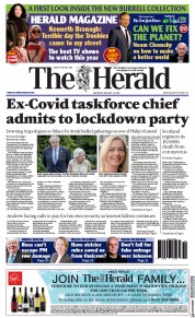 The Herald (UK) Newspaper Front Page for 15 January 2022
