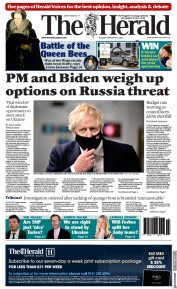 The Herald (UK) Newspaper Front Page for 15 February 2022