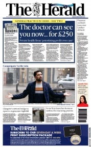 The Herald front page for 15 March 2023
