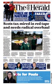 The Herald (UK) Newspaper Front Page for 15 April 2021