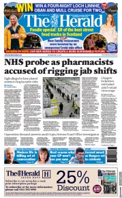 The Herald (UK) Newspaper Front Page for 15 May 2021