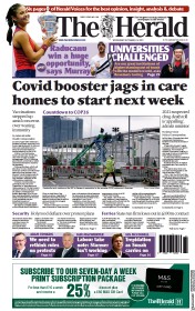 The Herald (UK) Newspaper Front Page for 15 September 2021