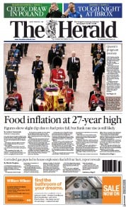 The Herald front page for 15 September 2022