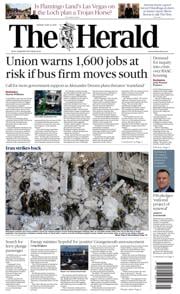 The Herald front page for 16 June 2025