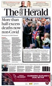 The Herald front page for 16 September 2022