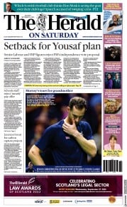 The Herald front page for 16 September 2023