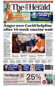 The Herald (UK) Newspaper Front Page for 18 May 2021