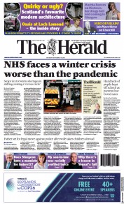 The Herald (UK) Newspaper Front Page for 18 September 2021