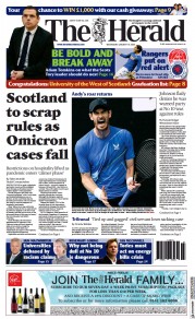 The Herald (UK) Newspaper Front Page for 19 January 2022