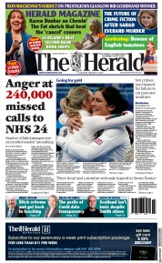 The Herald (UK) Newspaper Front Page for 19 February 2022