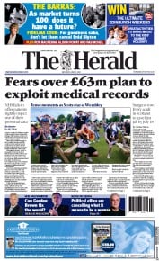 The Herald (UK) Newspaper Front Page for 19 June 2021