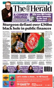 The Herald (UK) Newspaper Front Page for 19 August 2021