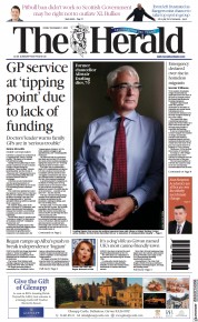 The Herald front page for 1 December 2023