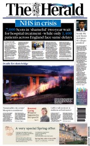 The Herald (UK) Newspaper Front Page for 1 March 2023