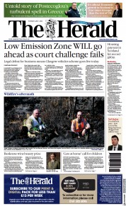 The Herald front page for 1 June 2023