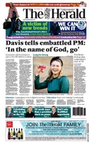 The Herald front page for 20 January 2022