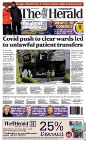The Herald (UK) Newspaper Front Page for 20 May 2021