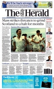 The Herald (UK) Newspaper Front Page for 20 May 2022