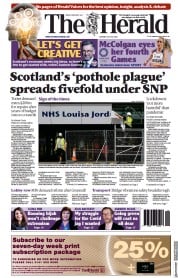 The Herald (UK) Newspaper Front Page for 20 July 2021