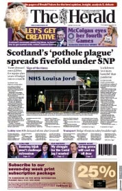 The Herald (UK) Newspaper Front Page for 20 July 2021