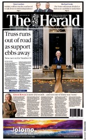 The Herald (UK) Newspaper Front Page for 21 October 2022