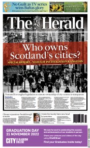 The Herald (UK) Newspaper Front Page for 21 November 2022