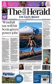 The Herald front page for 21 January 2023