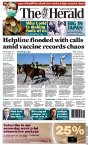 The Herald (UK) Newspaper Front Page for 21 July 2021